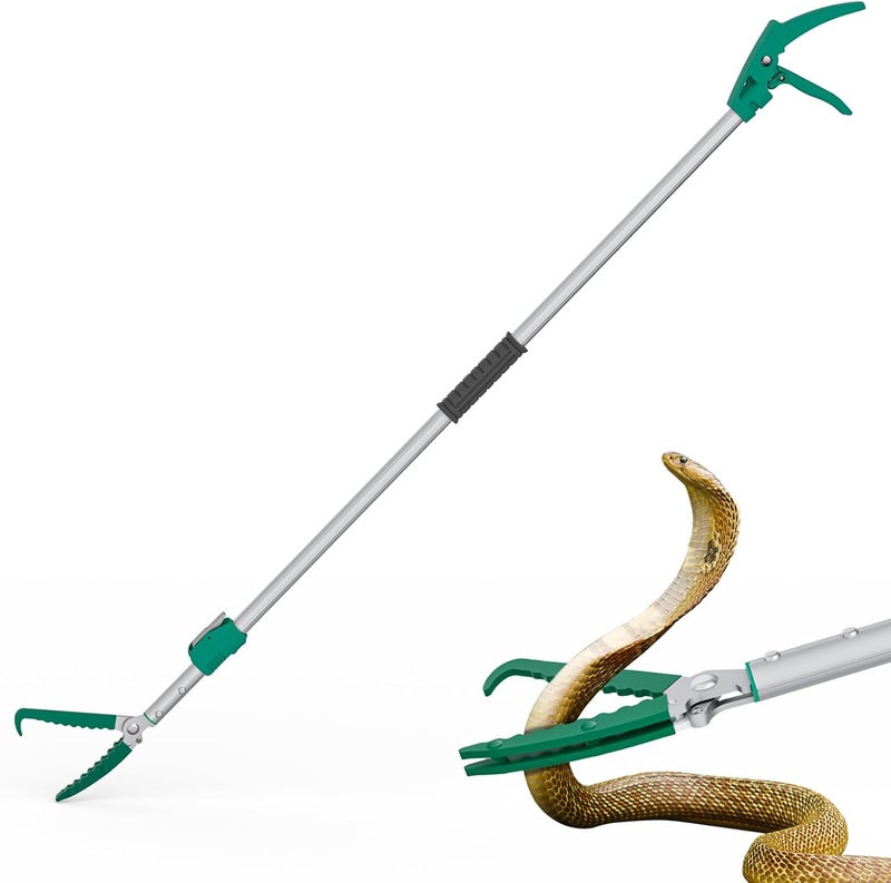 GYORGKSHI 78" Extendable Snake Grabber Reptile Tongs Rattle Snake Catcher Wide Jaw Handling Tool with Lock and Comfortable Grip - Image 1